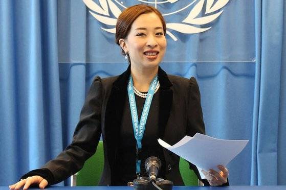 팟차라까띠야파 태국 공주가 유엔에서 활동하던 모습. 사진 유엔마약범죄사무소(UNODC) 캡처