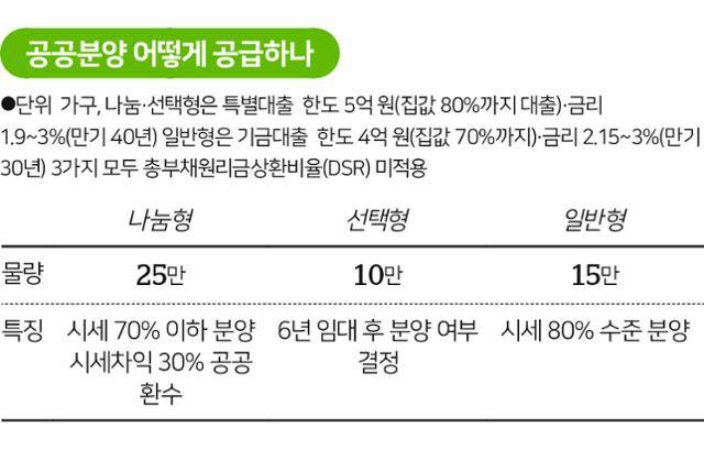 공공분양 유형. 그래픽=송정근 기자