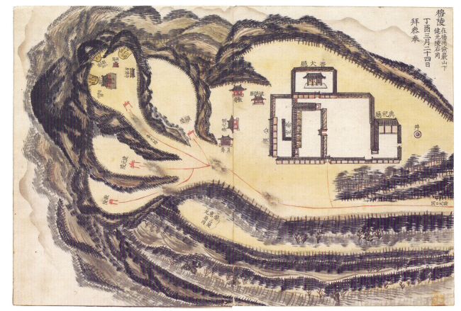 그림 1. 조선 후기 한필교(1807∼1878)가 몸담았던 관청과 그 지역 모습을 담은 ‘숙천제아도’의 목릉. 한필교는 1837년 3월 목릉참봉으로 처음 벼슬길에 올랐다.