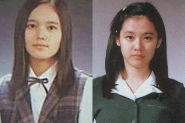 왼쪽부터 한가인, 손예진 고등학교 졸업사진