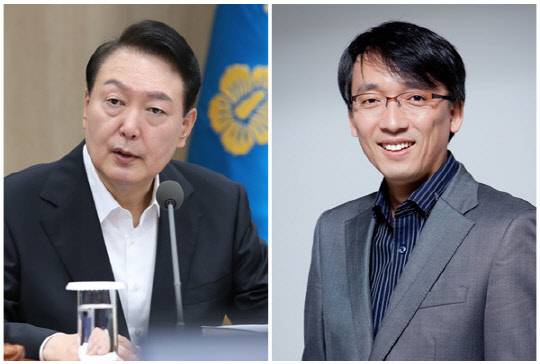 윤석열 대통령(왼쪽)과 양희삼 목사(촛불행동 종교개혁특위위원장). <양희삼 SNS, 대통령실 제공>