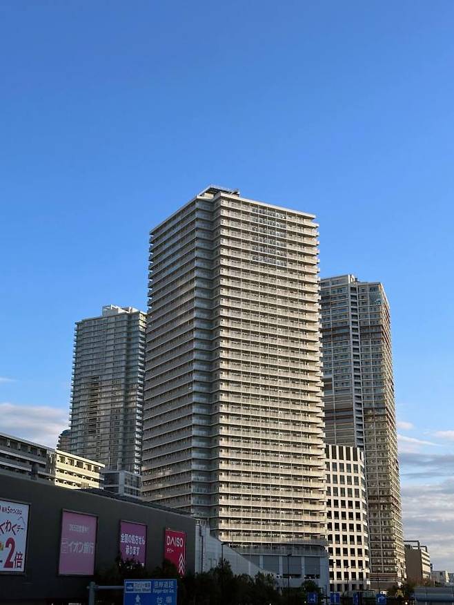 물론 이렇게 쇼핑몰 근처에 초고층으로 올린 고급형 아파트도 있다. 흔히 타워맨션이라고 부른다.