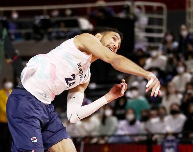 스파이크 킹에 오른 이크바이리(삼성화재). 한국프로배구연맹(KOVO)