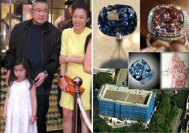 홍콩 재벌 조셉라우와 그의 전 비서이자 연인이었던 천호이완, 그의 딸 조세핀의 모습. 그는 지난 2015년 스위스 제네바 소더비 경매에서 자신의 딸을 위한 선물로 수백억원대의 고가 다이아몬드를 사들인 바 있다. 출처 트위터