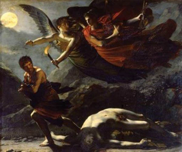 ‘죄악을 뒤쫓는 정의의 여신과 복수의 여신’ (1808년, 캔버스에 유채, 파리 루브르 박물관 소장)