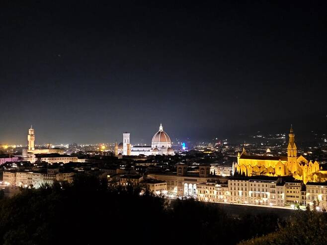 미켈란젤로 언덕에서 바라본 피렌체 두오모 성당의 야경