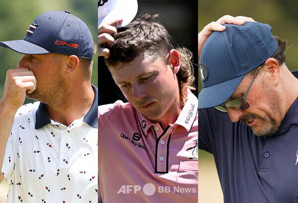 2023년 미국프로골프(PGA) 투어 AT&T 페블비치 프로암에 출전한 브라이슨 디섐보, 캐머런 스미스, 필 미컬슨. 사진제공=ⓒAFPBBNews = News1