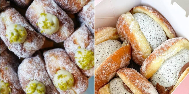 부드러운 빵에 크림을 가득 채운 도넛들이 한국과 일본에서 인기를 끌고 있다.[인스타그램 캡처]