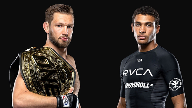 원챔피언십 종합격투기 미들급 챔피언 레이니어르 더리더르(왼쪽), 세계주짓수선수권 -76㎏ 은메달리스트 타이 루오톨로