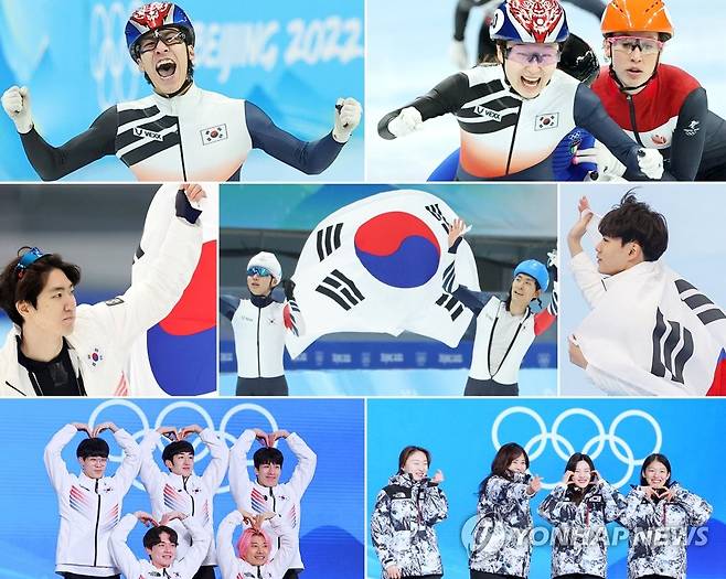 2022년 베이징 동계올림픽 한국 선수들의 활약 모습.   [연합뉴스 자료사진] photo@yna.co.kr