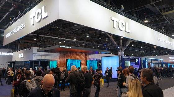 지난 1월 미국 라스베이거스에서 열린 소비자가전쇼 CES에 마련된 TCL 부스. 연합뉴스