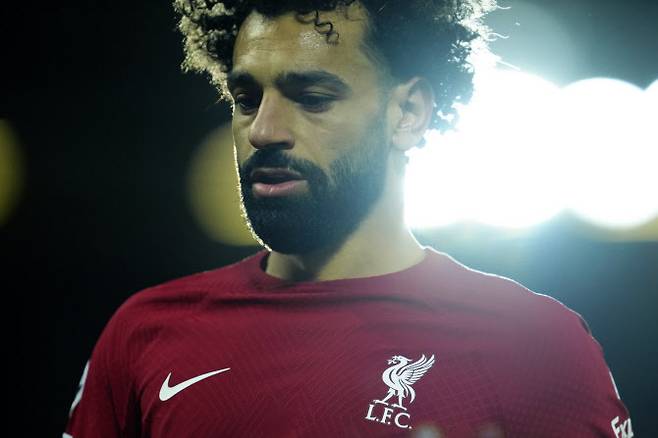 경기 후 실망감을 감추지 못하는 리버풀 공격수 모하메드 살라. 사진=AP PHOTO