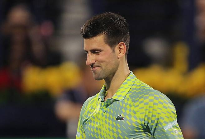 ▲ 2023년 ATP 투어 두바이 듀티프리 챔피언십 준결승전에서 경기가 풀리지 않자 아쉬운 표정을 짓는 노바크 조코비치 ⓒ연합뉴스/AP