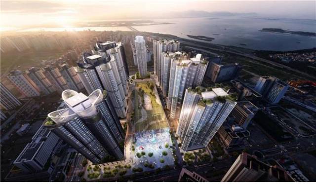 강서구 명지국제신도시에 백화점을 포함한 대규모 쇼핑단지가 들어선다. 조감도=부진경자청