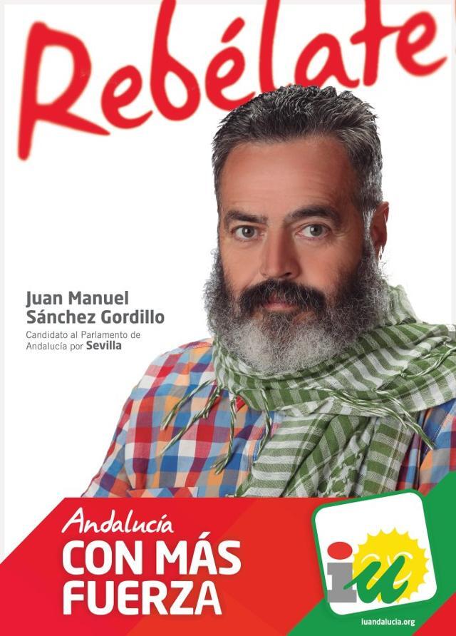 후안 마누엘 산체스 고르디요 스페인 마리날레다 시장의 2012년 선거 포스터. 고르디요 페이스북
