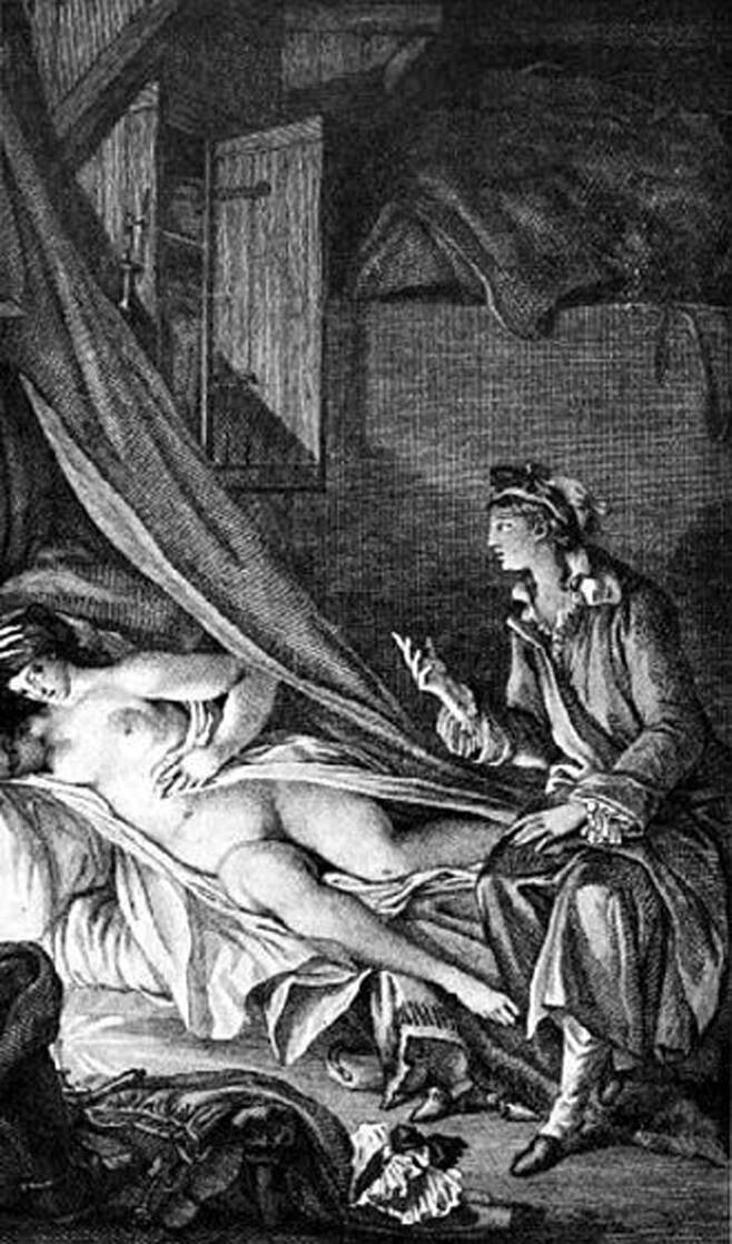 1782년 출간돼 큰 인기를 끈 Dangerous Liaisons(위험한 관계)의 삽화. 영화 ‘조선남녀상열지사’의 원작이다. 귀족 남성과 여성이 지조 높은 여성과 성관계를 맺기 위해 내기를 하는 내용이다.