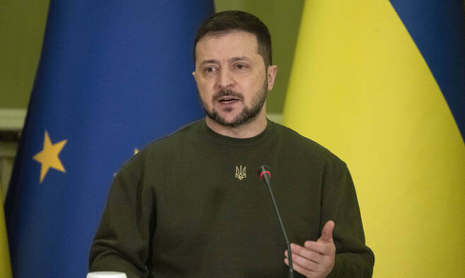 볼로디미르 젤렌스키 우크라이나 대통령. AP연합뉴스