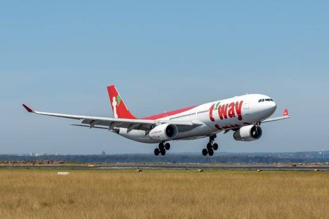티웨이항공 A330-300의 모습. <시드니 국제공항 제공>