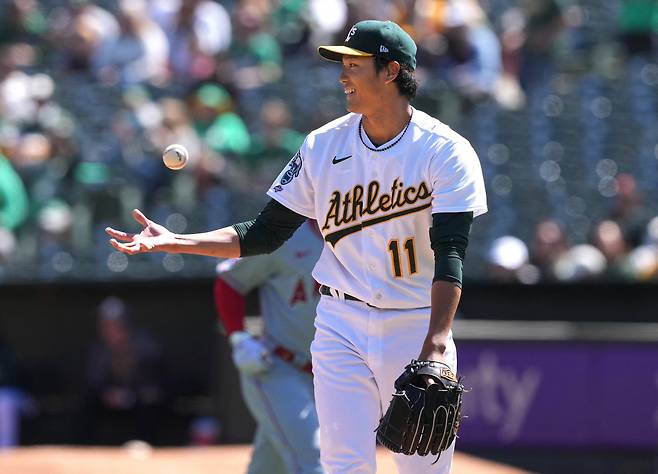 오클랜드의 일본인 투수 후지나미. USA TODAY연합뉴스