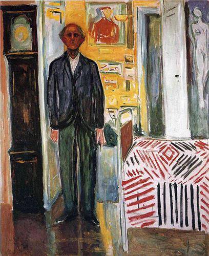 '시계와 침대 사이의 자화상' 뭉크 뮤지엄 소장