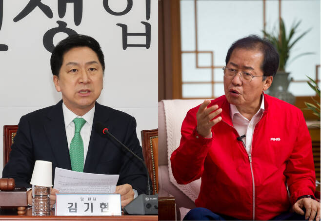 김기현 국민의힘 대표(왼쪽)와 홍준표 대구시장 ⓒ연합뉴스·시사저널 이종현