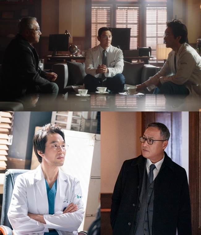 Actor Han Suk-kyu and actor Lee Gyeung-young.SBS gold soilDrama  ⁇  The Doctor Master Kim3  ⁇  (playwright Kang Eun-kyung, Lim Hye-min / directing Yoo In-sik, Kang Bo-seung) will be broadcast three times on May 5, and the head of trauma center will be replaced by Master Kim (Han Suk-young) Lee Gyeung-young) was recruited and announced the Stone wallHospital which is confused.In the last broadcast, jin man asked Park Min-gook (Kim Joo-heon) to exclude Master Kim from the trauma center on condition that he accepts the head of trauma center.Master Kim and jin man are rivals who have been called Yong Ho Sang Park, Jagang Du Chun (two prideful geniuses), Messi and Ronaldo of Geosan Medical University.Jin man, who met again with Master Kim, provoked an unbelievable atmosphere by provoking that the bullshit is still there.It was hoped that the exciting story would be unfolded if those who had been tense even in a short meeting collided in earnest.The photo shows Master Kim and jin mans Daechi station, which attracts attention. jin man is the first to go to StonewallHospital head of trauma center.The two are fighting each other in a conversation that touches each others pride.In it, Park Min-gook looks at both sides and looks at the situation of Daechi station, which is sparkling what kind of conversation they are having.There can not be two suns in the sky. Stone wallHospital is upset by greetings without consultation.Above all, Park Min-gook is a person who knows Master Kims efforts to build a trauma center for a long time.Now that he even admires Master Kim, I wonder why he is trying to recruit a jin man.Attention is also focusing on how Seo Woo Jin (Ahn Hyo-seop) and Cha Eun-jae (Lee Sung-kyung), who followed Master Kim, will react.Moreover, the situation Cha Eun-jae is placed between the revered Master Kim and the father Cha jin man.It is noteworthy that the background of the appearance of jin man, which caused the confusion of the Stone wallHospital family, and the three broadcasts in which Master Kims movements will be drawn.