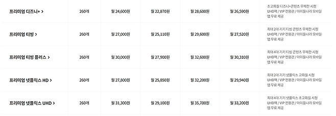 LG 유플러스TV의 OTT 전용 요금제. 출처=LG유플러스 홈페이지 캡처