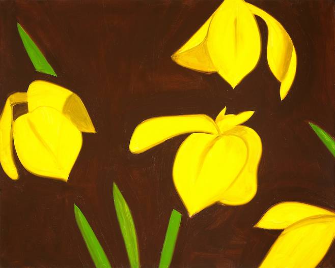 알렉스 카츠(Alex Katz),노란 창포꽃(Yellow Flags),2021 Oil on linen,101.6 x 127 cm