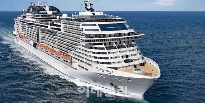 30일 일본 도쿄와 요코하마에서 3500명 일본인 관광객을 태우고 제주 강정항으로 입항하는 MSC 벨리시마호, (사진=MSC Curises)