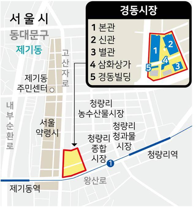 경동시장 위치도. 그래픽=강준구 기자