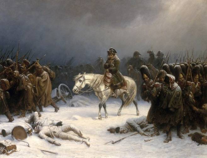 나폴레옹이 1812년 겨울 러시아에서 후퇴하는 동안 저체온증으로 수많은 병력이 고통을 받았다. 위키미디어 제공