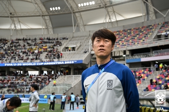 한국 U-20 축구대표팀은 2일(한국시간) 아르헨티나 산티아고 델 에스테로의 에스타디오 우니코 마드레 데 시우다데스에서 열린 에콰도르와의 2023 국제축구연맹(FIFA) U-20 월드컵 16강 경기에서 3-2로 접전 끝에 승리, 8강 진출에 성공했다. 사진=대한축구협회 제공