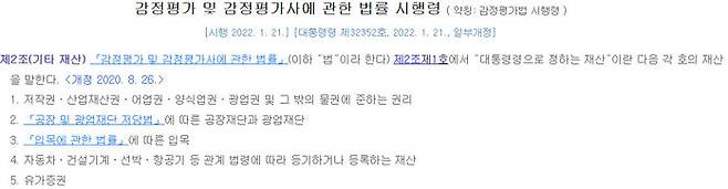 감정평가사의 업무와 위반 시 벌칙을 규정한 감정평가사법과 시행령