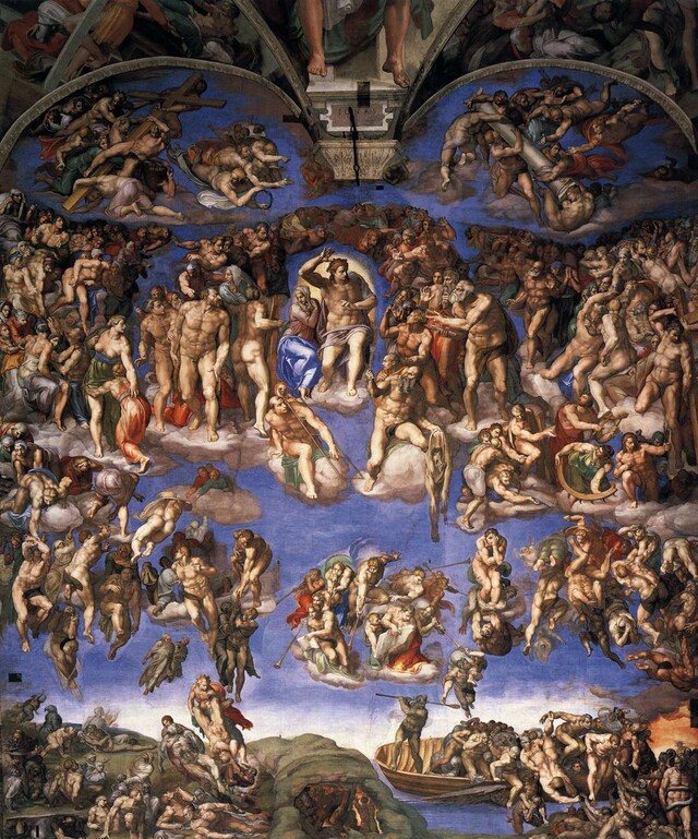 바티칸 시스티나 성당 벽을 장식한 미켈란젤로의 <최후의 심판>. 위키미디어 코먼스