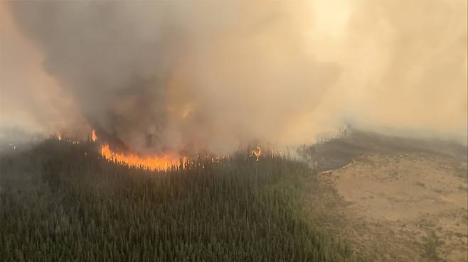 캐나다에서 대규모 산불이 발생해 1억명 이상의 미국·캐나다 국민이 피해를 입었다고 영국 방송매체 BBC가 8일(현지시각) 보도했다. 사진은 캐나다 산불 현장 모습. /사진=로이터