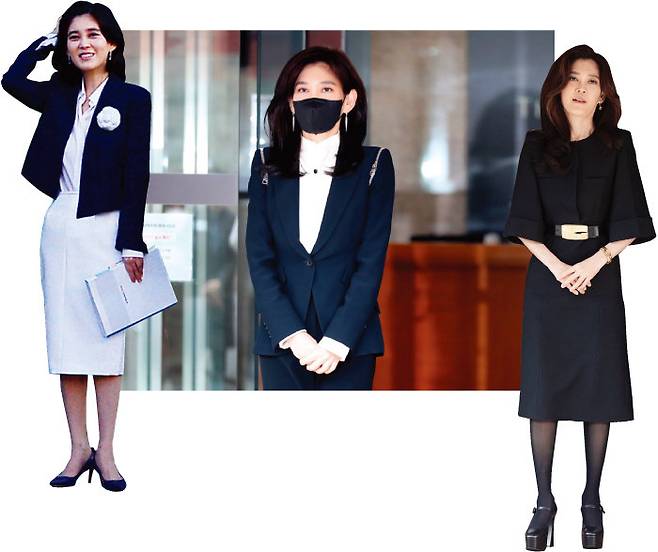 주주총회를 비롯한 회사 공식 일정에는 블랙 컬러의 의상에 브로치나 지퍼장식, 벨트 등 디테일과 소품으로 포인트를 준다.