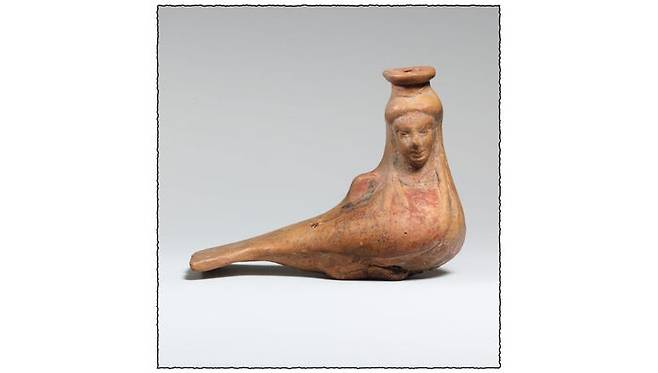 Terracotta vase in the form of a siren