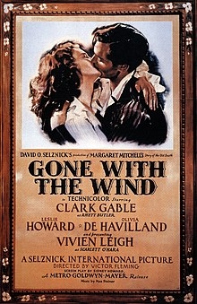 할리우드의 황금기인 1930년대에는 연인 간의 키스가 자연스레 묘사됐다. 사진은 영화 ‘바람과 함께 사라지다’(1939년) 포스터.