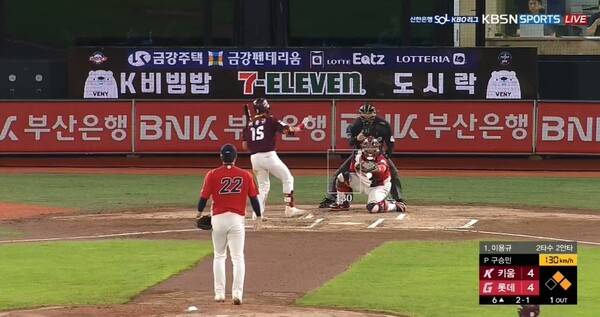 구승민의 스트라이크 판정. ⓒKBSNSPORTS 중계화면 캡처