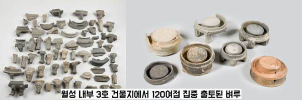 월성 내부의 3호 건물지에서 확인된 120여 점의 벼루. 별다른 장식이 없는 실용적인 벼루가 대다수다. 벼루 중에는 여러 번 사용한 흔적이 역력한 것도 보인다. 평소에 썼다는 얘기다. / 국립경주문화제연구소 제공