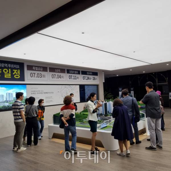 ▲한 서울 아파트 단지의 견본주택 모습 (박민웅 기자 pmw7001@)