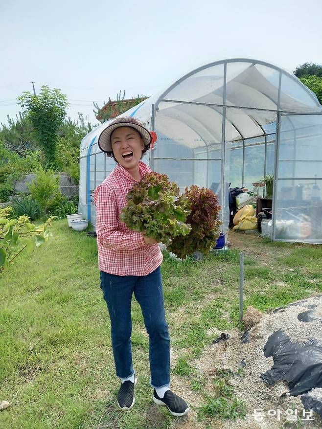 당초 100평 정도였던 텃밭은 점차 힘에 부쳐 30평 정도로 줄였다. 날 때부터 ‘도시 여지’였던 부인 신 씨가 더 열심히 텃밭을 가꾼다. 박의서 씨 제공