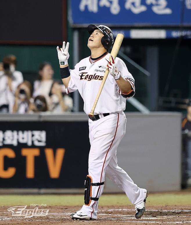 ▲ 노시환은 한국 야구의 새로운 오른손 거포로 성장하고 있다. ⓒ한화 이글스