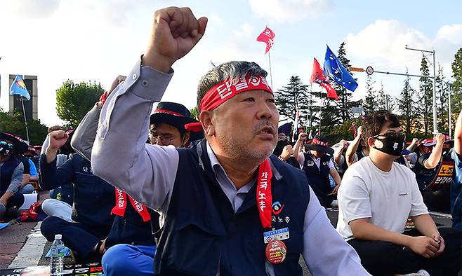 김동명 한국노총 위원장. 뉴스1