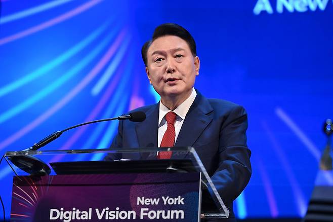 ▲ 윤석열 대통령이 지난 21일(현지시간) 뉴욕대학교에서 열린