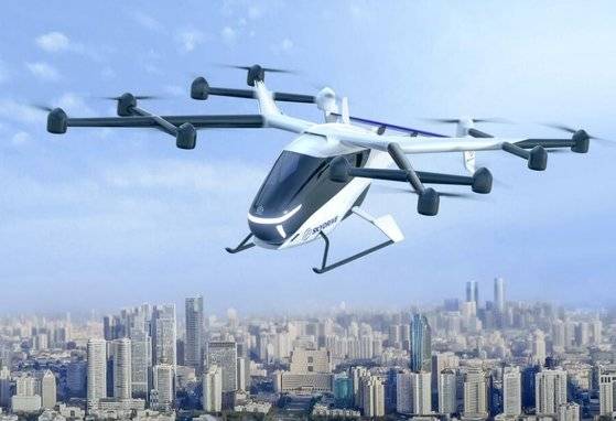 2025년 오사카 엑스포에서 선보일 하늘을 나는 자동차 모형도. 사진 스카이드라이브