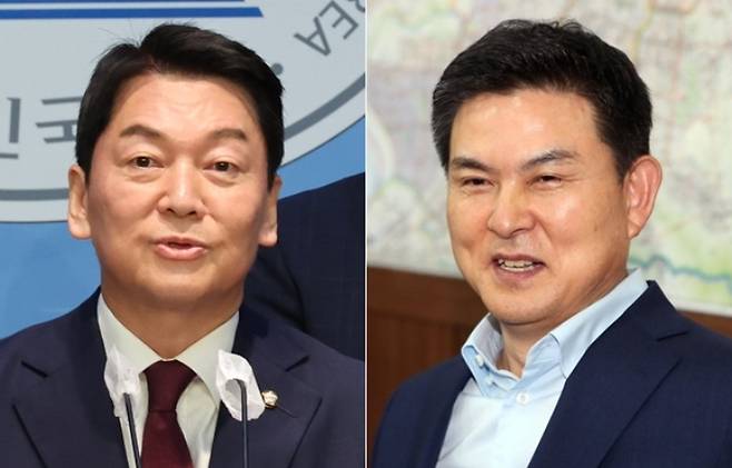 현역 국회의원 중 국회 상임위원회 출석률이 가장 낮은 의원은 국민의힘 소속 안철수 의원(왼쪽)인 것으로 드러났다. 또 별다른 공식 소명 없이 무단으로 '결석'한 의원 중에서는 같은 당 김태호 의원(오른쪽)이 결석률 1위의 불명예를 안았다. 연합뉴스