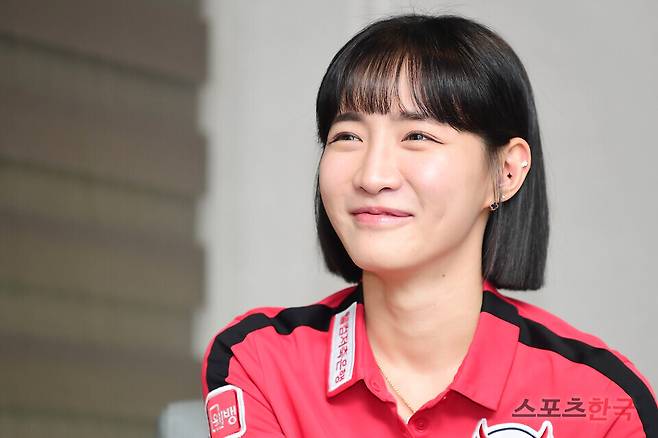 프로당구 선수 최혜미가 스포츠한국과 인터뷰를 하고 있다. ⓒ이혜영 기자 lhy@hankooki.com