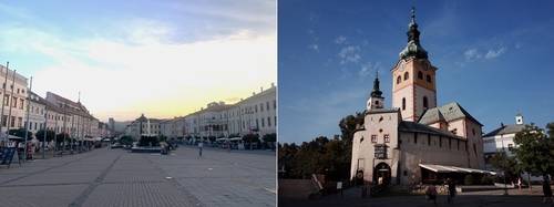 슬로바키아 국민 봉기 광장(좌), 반스카 비스트리차 캐슬(우)