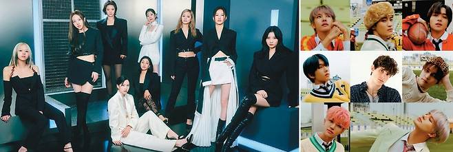 해외 아티스트와의 협업 ‘컬래버레이션’이 케이팝 글로벌 2.0의 필승 전략으로 급부상 중이다. 최정상 걸그룹 트와이스가 최근
세계적인 DJ 조나스 블루(Jonas Blue)와 협업 ‘문라이트 선라이즈’ 리믹스 버전을 발표한데 이어, NCT드림(오른쪽)
또한 북미 팝스타 제이크(JVKE)와 손잡고 ‘브로큰 멜로디스’(Broken Melodies) 리믹스를 내놓았다.
사진제공|JYP엔터테인먼트·SM엔터테인먼트